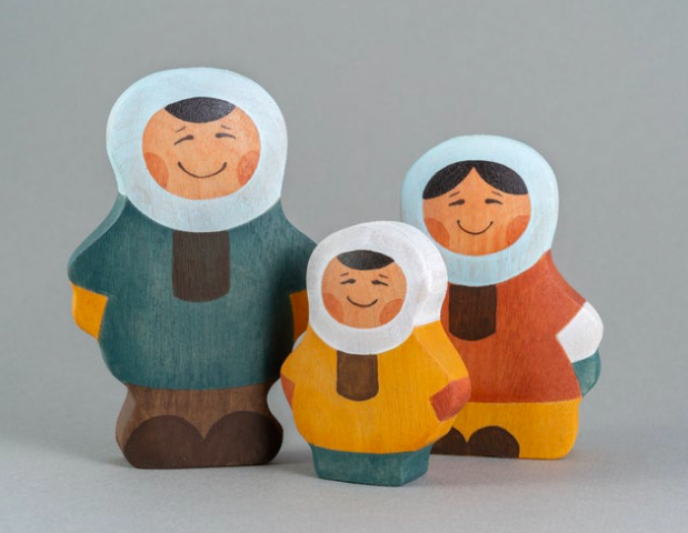 Arctic Inuit Family, set of 3-Small World Play-PoppyBabyCo-Acorns & Twigs