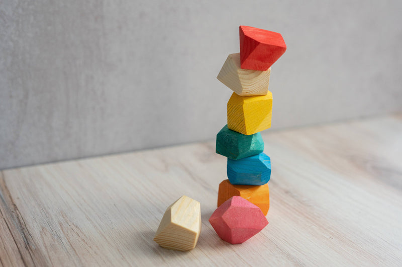 Balancing Rock Blocks-Wooden blocks-PoppyBabyCo-Acorns & Twigs