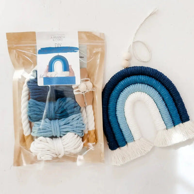 DIY Macrame Rainbow Kit - The Blues-Macrame-A Branch & Cord-Acorns & Twigs