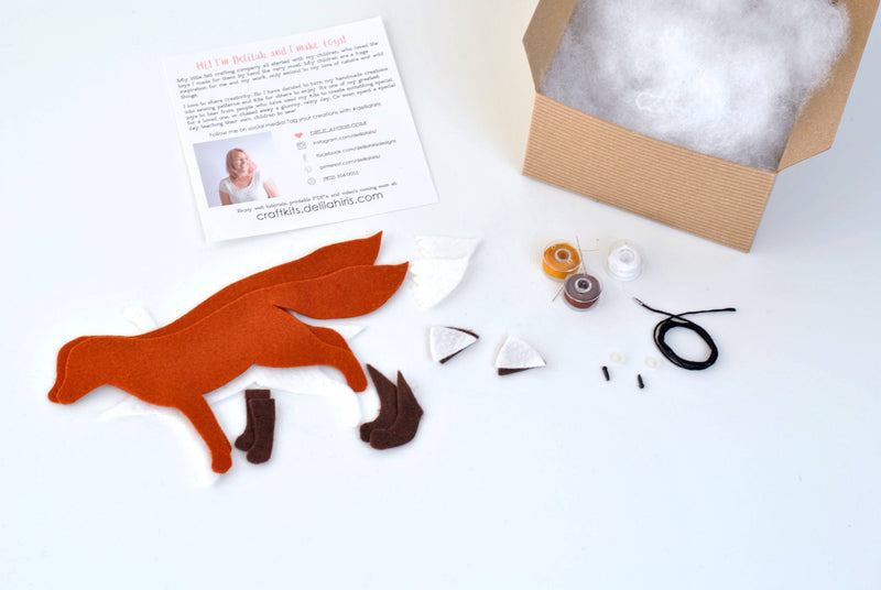 Felt Fox Stuffed Animal DIY Craft Sewing Kit-Felt Craft-DelilahIris Designs-Acorns & Twigs