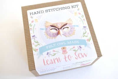 Felt Owl Mask Hand Sewing Kit-Felt Craft-DelilahIris Designs-Acorns & Twigs