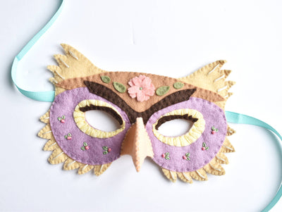 Felt Owl Mask Hand Sewing Kit-Felt Craft-DelilahIris Designs-Acorns & Twigs