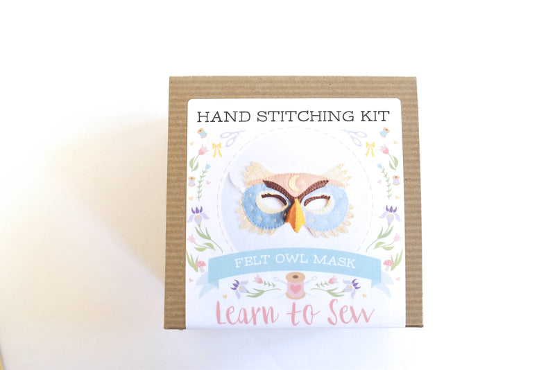 Felt Owl Mask Hand Sewing Kit-Felt Craft-DelilahIris Designs-Acorns & Twigs