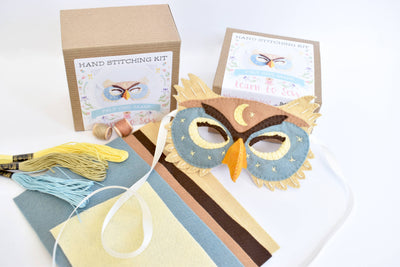 Felt Owl Mask Hand Sewing Kit-Felt Craft-DelilahIris Designs-Acorns & Twigs