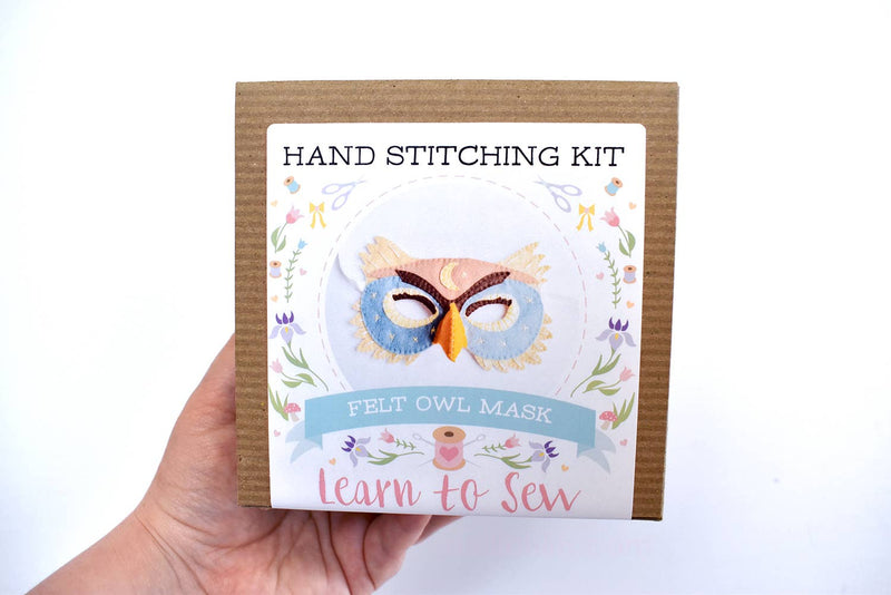 Felt Owl Mask Hand Sewing Kit-Felt Craft-DelilahIris Designs-Acorns & Twigs