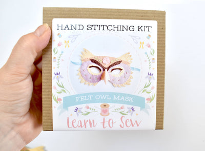 Felt Owl Mask Hand Sewing Kit-Felt Craft-DelilahIris Designs-Acorns & Twigs