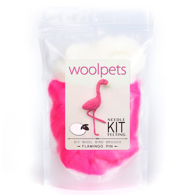 Flamingo Needle Felting Kit - PIN-Needle Felting-WoolPets-Acorns & Twigs