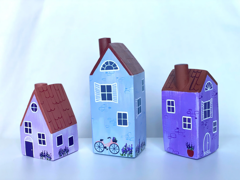 French Lavender Village Houses-Small World Play-PoppyBabyCo-Acorns & Twigs