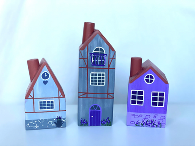 French Lavender Village Houses-Small World Play-PoppyBabyCo-Acorns & Twigs