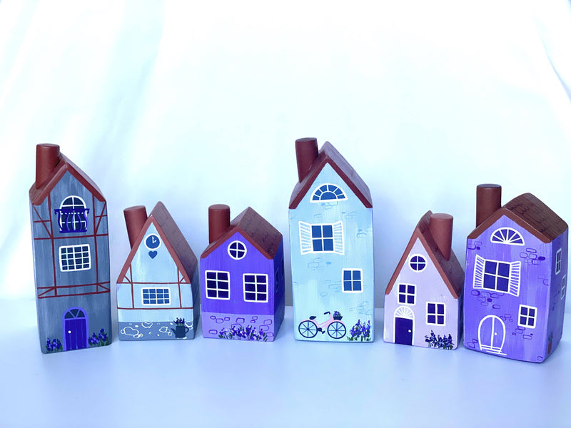 French Lavender Village Houses-Small World Play-PoppyBabyCo-Acorns & Twigs