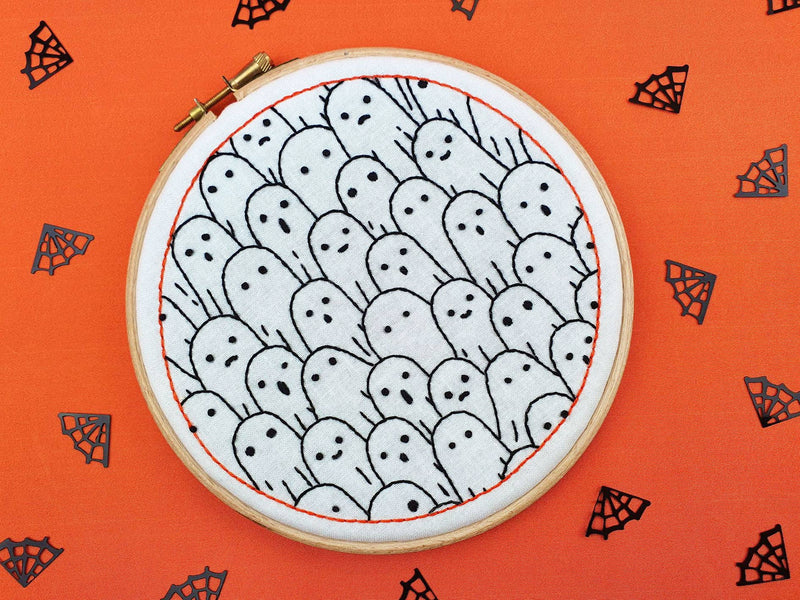 Ghosts Spooky Halloween Handmade Embroidery Kit Hoop Art-Embroidery-Oh Sew Bootiful-Acorns & Twigs