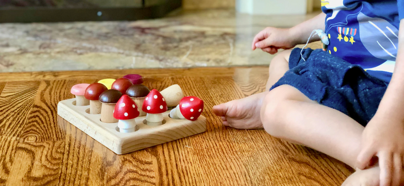 Mushrooms on the Field-Small World Play-PoppyBabyCo-Acorns & Twigs