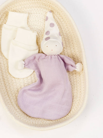 Organic Baby Muslin Sleeping Doll - Lavender-Doll-Under the Nile-Acorns & Twigs