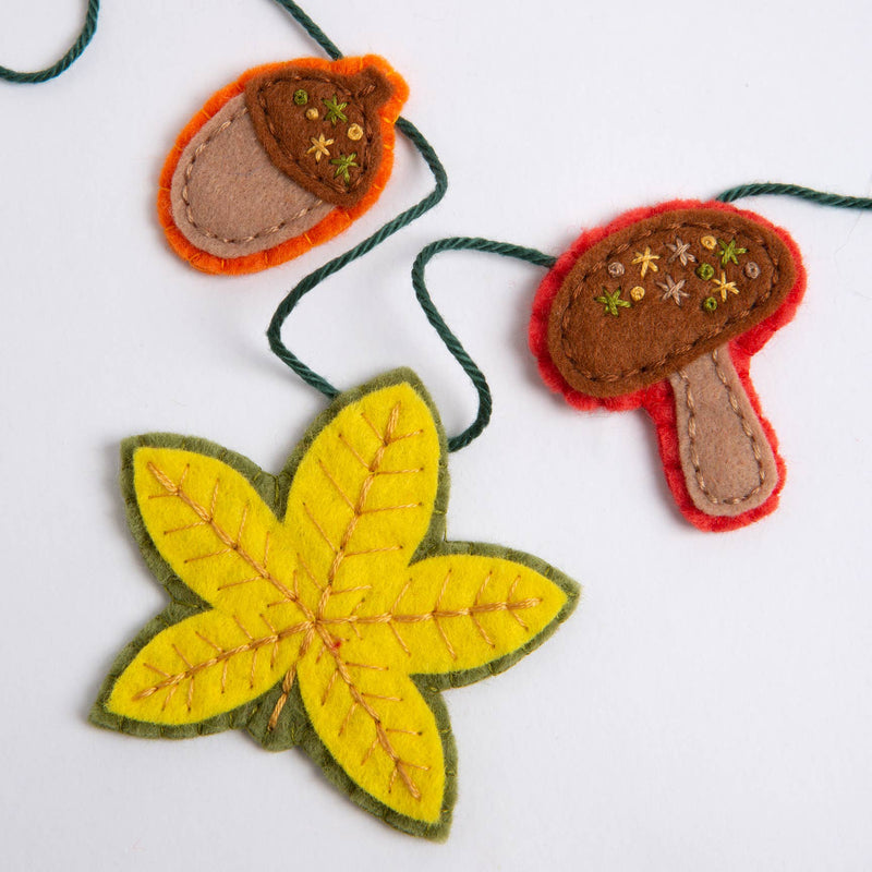 PRE-ORDER Autumn Garland Felt Craft Kit-Felt Craft-Hawthorn Handmade-Acorns & Twigs