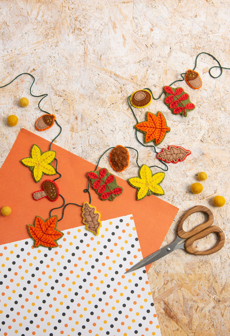 PRE-ORDER Autumn Garland Felt Craft Kit-Felt Craft-Hawthorn Handmade-Acorns & Twigs