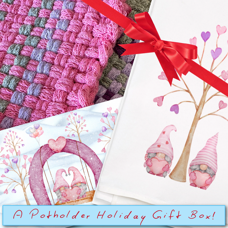 PRE-ORDER: Love Gnome Potholder Holiday Gift Box-Gift Boxes-Acorns & Twigs-Acorns & Twigs