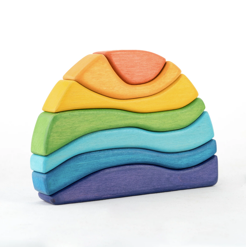 Rainbow Stacker, 7pieces-Wooden blocks-PoppyBabyCo-Acorns & Twigs