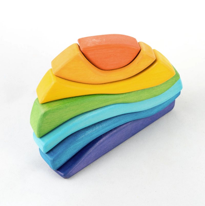 Rainbow Stacker, 7pieces-Wooden blocks-PoppyBabyCo-Acorns & Twigs