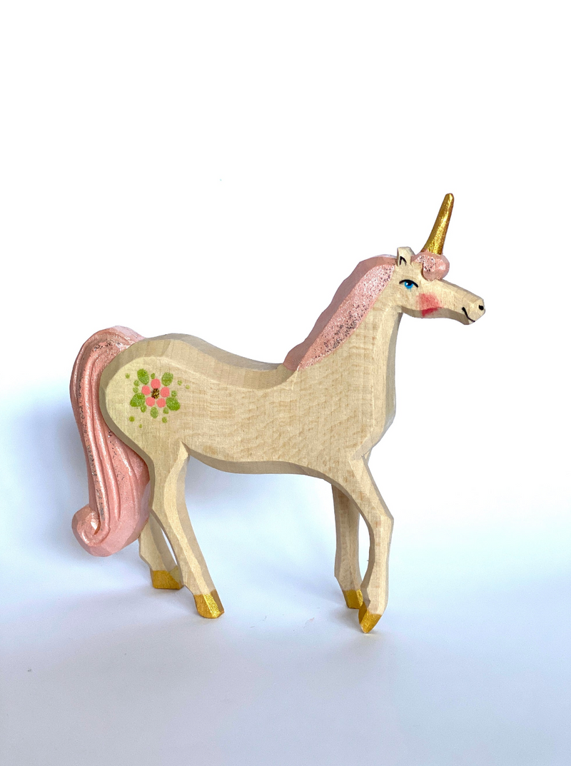 Unicorn, pink-Small World Play-PoppyBabyCo-Acorns & Twigs