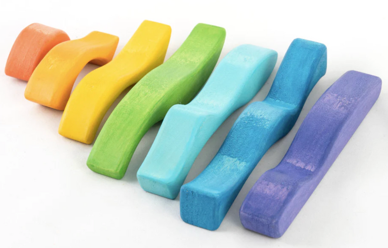 Waves Rainbow Stacker-Wooden blocks-PoppyBabyCo-Acorns & Twigs