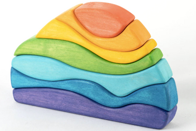 Waves Rainbow Stacker-Wooden blocks-PoppyBabyCo-Acorns & Twigs