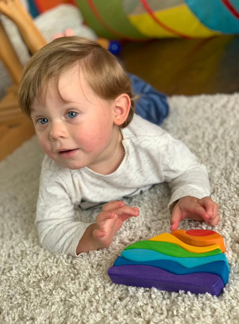 Waves Rainbow Stacker-Wooden blocks-PoppyBabyCo-Acorns & Twigs