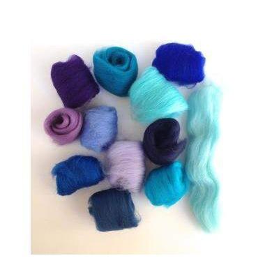 12 Blue Tones Large Set - Wool Top-Pre-Packaged Wool Sets-Acorns & Twigs-Acorns & Twigs