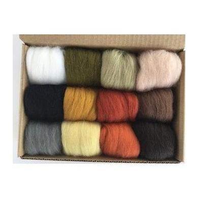 12 Nature Tones Color Set - Wool Top-Pre-Packaged Wool Sets-Acorns & Twigs-Acorns & Twigs