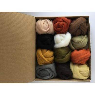 12 Nature Tones Large Set - Wool Top-Pre-Packaged Wool Sets-Acorns & Twigs-Acorns & Twigs