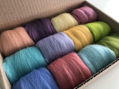 12 Spring Tones Color Set - Wool Top-Pre-Packaged Wool Sets-Acorns & Twigs-Acorns & Twigs