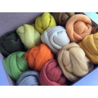 12 Yellow Tones Large Set - Wool Top-Pre-Packaged Wool Sets-Acorns & Twigs-Acorns & Twigs