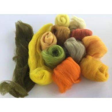 12 Yellow Tones Large Set - Wool Top-Pre-Packaged Wool Sets-Acorns & Twigs-Acorns & Twigs