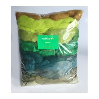 12 oz Green Tones Merino Top-Pre-Packaged Wool Sets-Acorns & Twigs-Acorns & Twigs