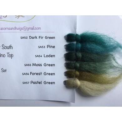 12 oz Green Tones Merino Top-Pre-Packaged Wool Sets-Acorns & Twigs-Acorns & Twigs