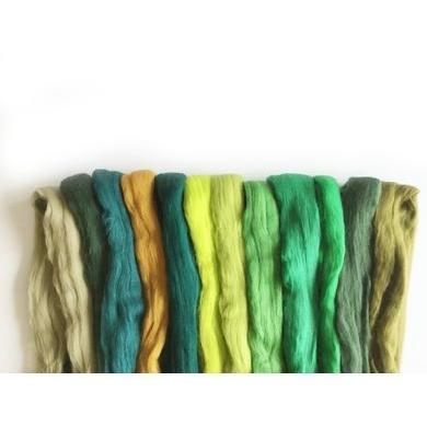 12 oz Green Tones Merino Top-Pre-Packaged Wool Sets-Acorns & Twigs-Acorns & Twigs