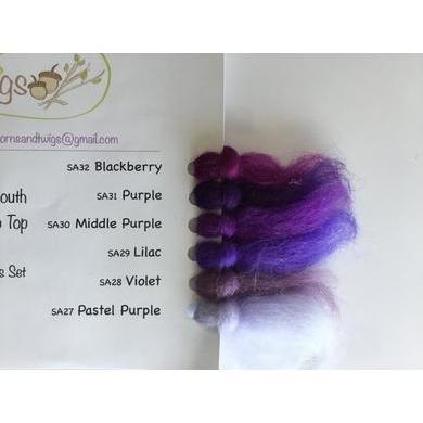 12 oz Pink & Purple Tones Merino Top-Pre-Packaged Wool Sets-Acorns & Twigs-Acorns & Twigs