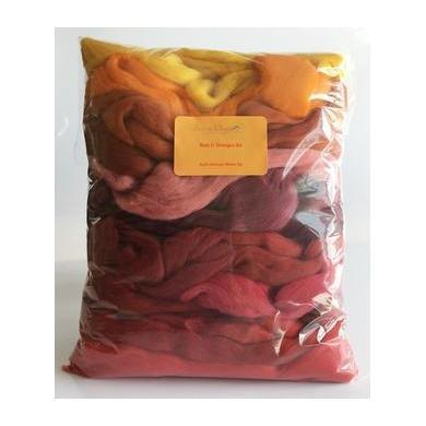 12 oz Red & Orange Tones Merino Top-Pre-Packaged Wool Sets-Acorns & Twigs-Acorns & Twigs