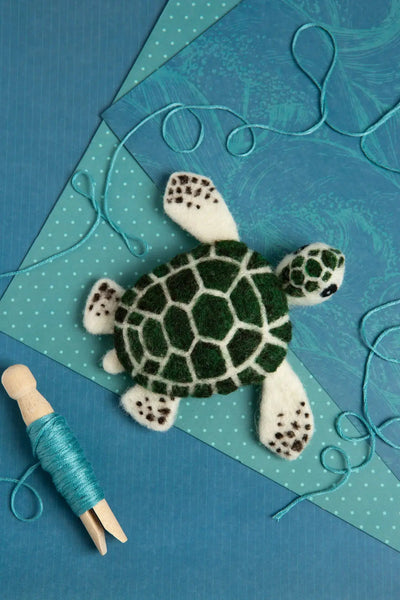 Baby Sea Turtle Mini Needle Felting Kit-Needle Felting-Hawthorn Handmade-Acorns & Twigs