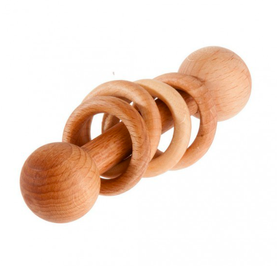 Baby Wooden Toy Rattle-Baby Toy-PoppyBabyCo-Acorns & Twigs