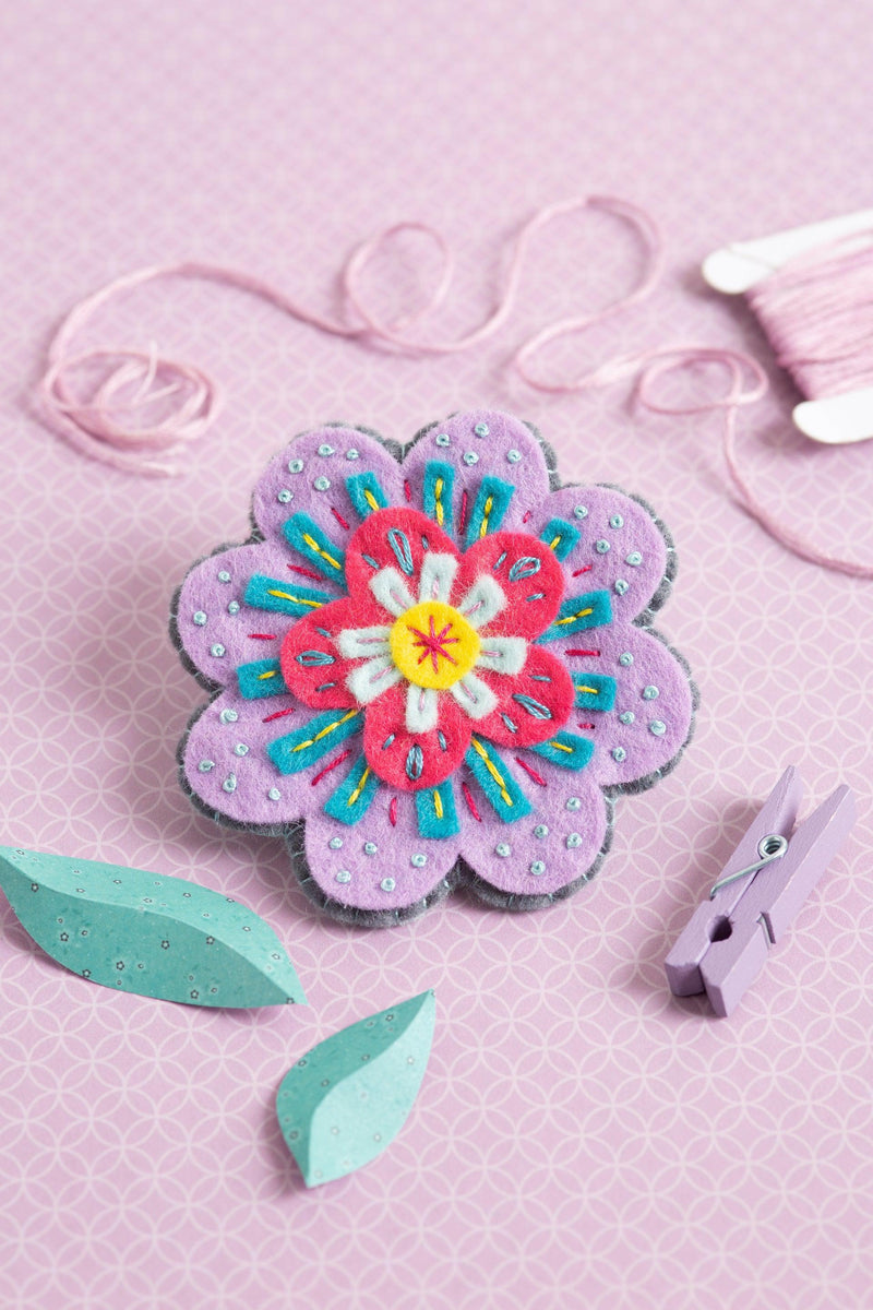 Beatrix Flower Felt Craft Brooch Kit-Felt Craft-Hawthorn Handmade-Acorns & Twigs