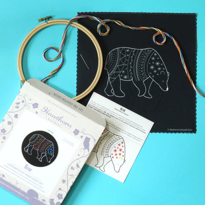 Black Bear Embroidery Kit-Embroidery-Hawthorn Handmade-Acorns & Twigs