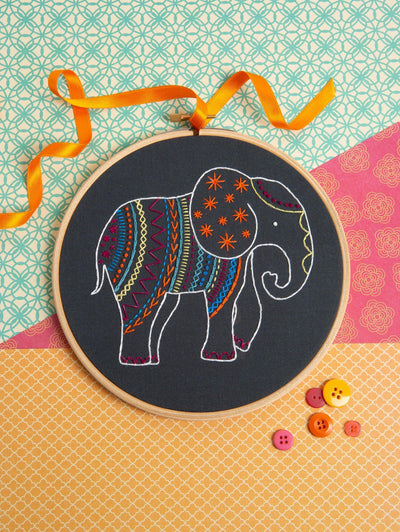 Black Elephant Embroidery Kit-Embroidery-Hawthorn Handmade-Acorns & Twigs