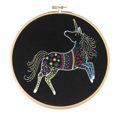 Black Unicorn Embroidery Kit-Embroidery-Hawthorn Handmade-Acorns & Twigs