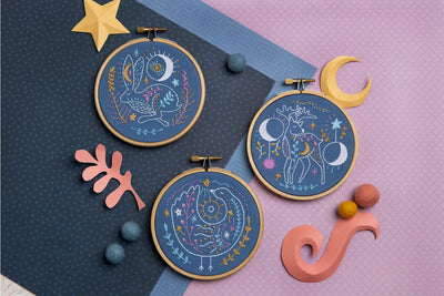 Celestial Mini Embroidery Kits-Embroidery-Hawthorn Handmade-Acorns & Twigs