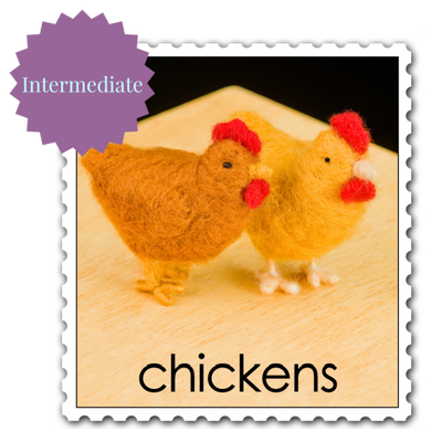 Chickens Needle Felting Kit - Intermediate-Needle Felting-WoolPets-Acorns & Twigs