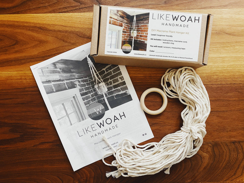 DIY Macrame Plant Hanger Kit-Macrame-Likewoah Handmade-Acorns & Twigs