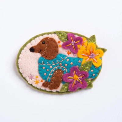 Dachshund Felt Craft Brooch Kit-Felt Craft-Hawthorn Handmade-Acorns & Twigs