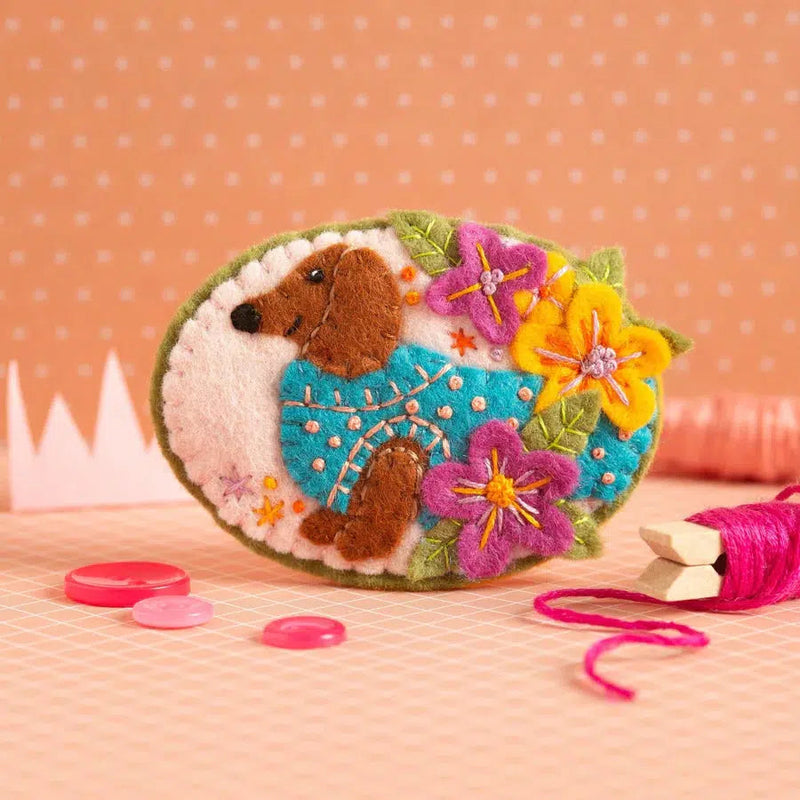 Dachshund Felt Craft Brooch Kit-Felt Craft-Hawthorn Handmade-Acorns & Twigs