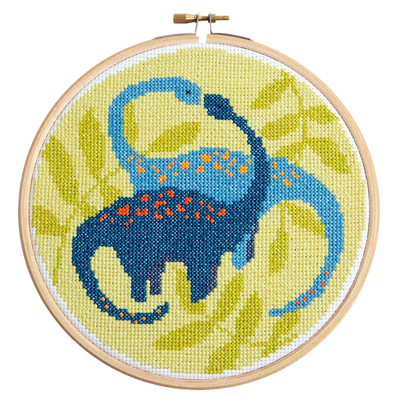 Diplodocus Cross Stitch Kit-Cross Stitch-Hawthorn Handmade-Acorns & Twigs