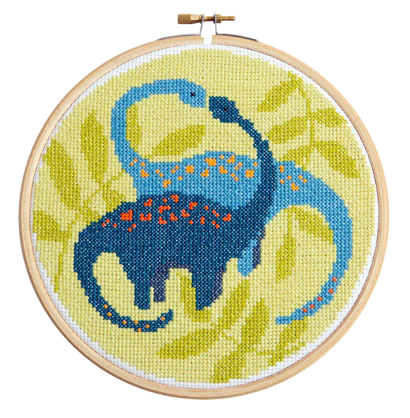 Diplodocus Cross Stitch Kit-Cross Stitch-Hawthorn Handmade-Acorns & Twigs